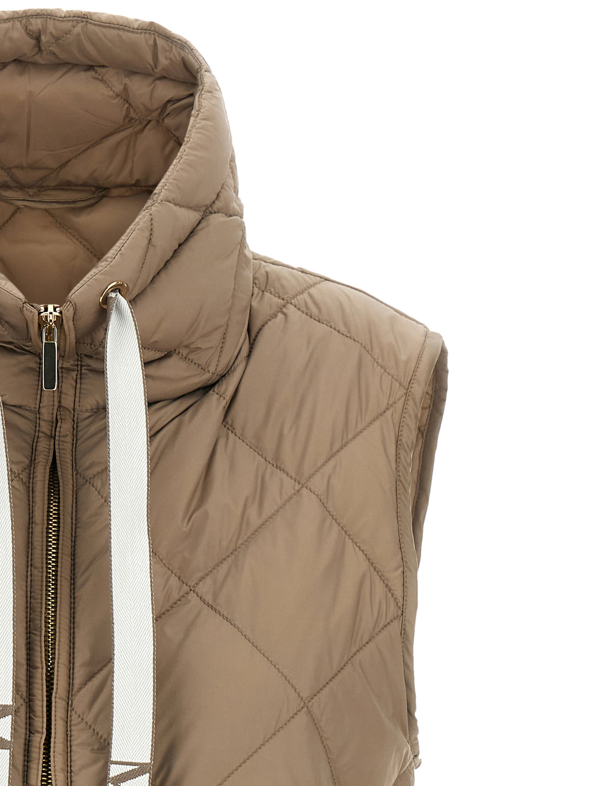 Max Mara Beige Polyamide Sleeveless Jacket
