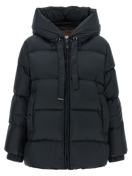 Max Mara Blue Polyester Full-Length Jacket
