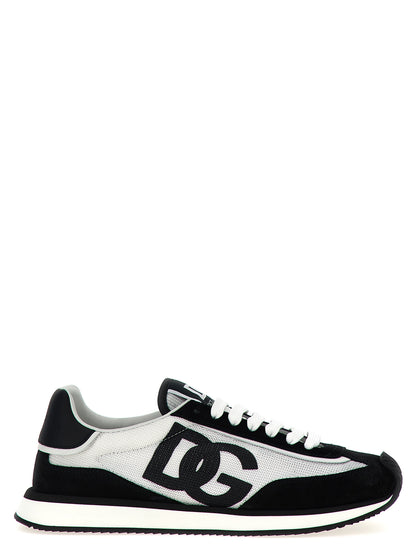 Baskets Dolce & Gabbana homme en cuir de veau blanc et noir – DO-291795