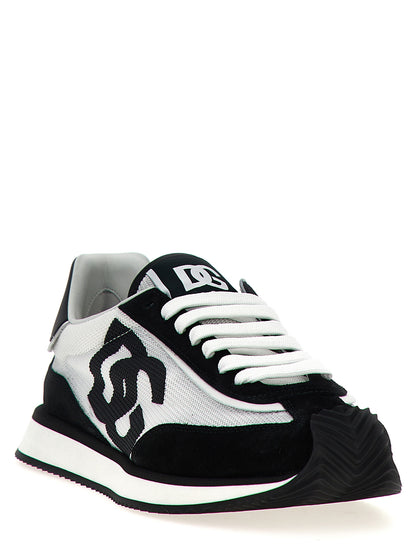 Baskets Dolce & Gabbana homme en cuir de veau blanc et noir – DO-291795