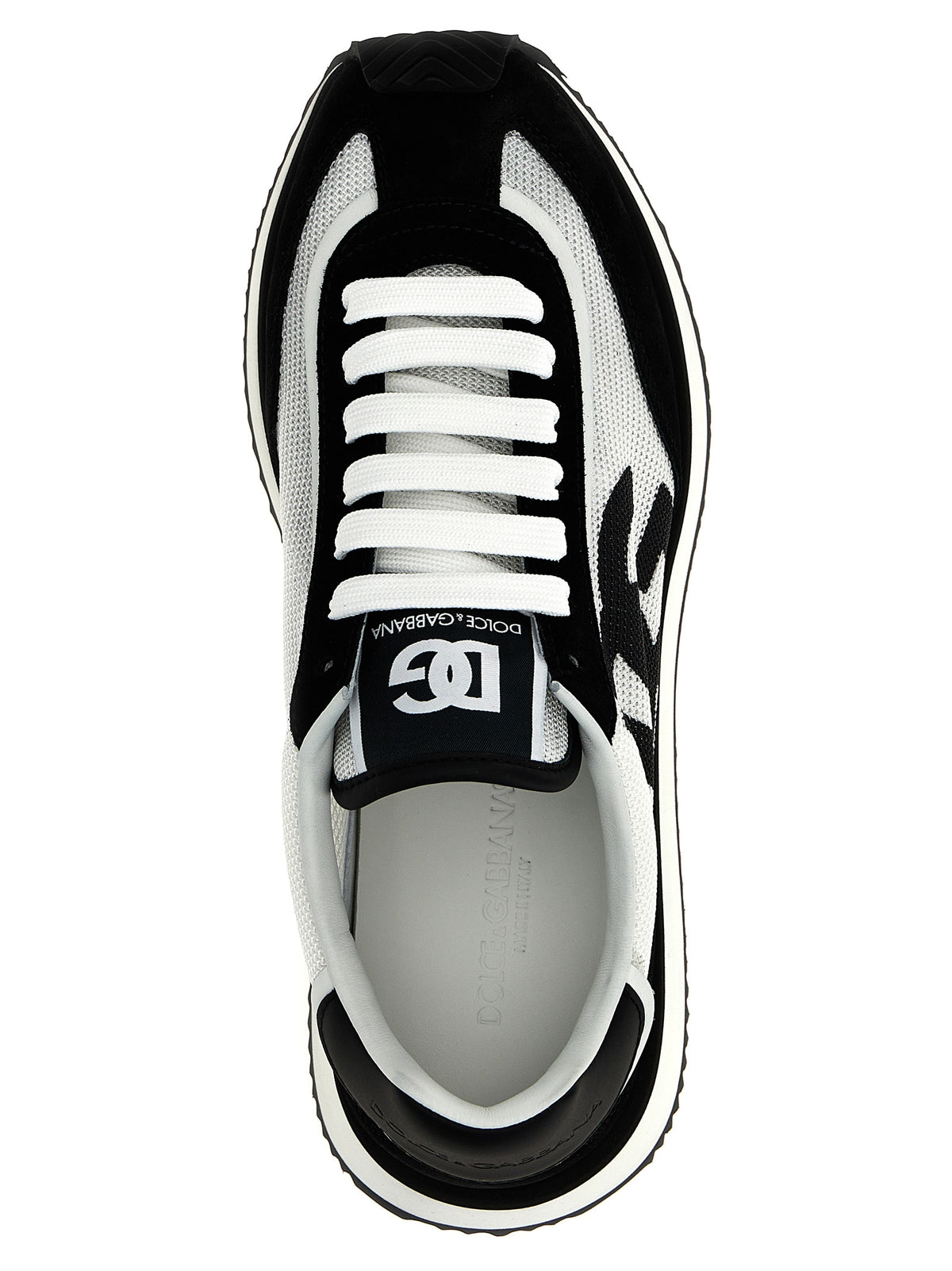 Baskets Dolce & Gabbana homme en cuir de veau blanc et noir – DO-291795