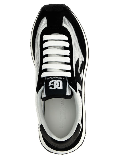 Baskets Dolce & Gabbana homme en cuir de veau blanc et noir – DO-291795