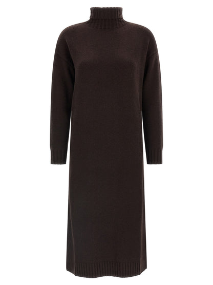 Max Mara Brown Wool Midi Dress
