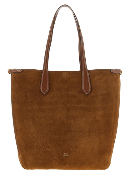 Sac porté épaule Polo Ralph Lauren femme en cuir suédé marron – PO345530BM