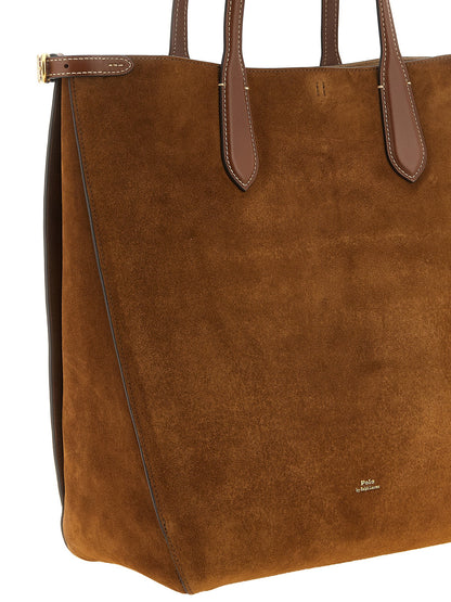 Sac porté épaule Polo Ralph Lauren femme en cuir suédé marron – PO345530BM