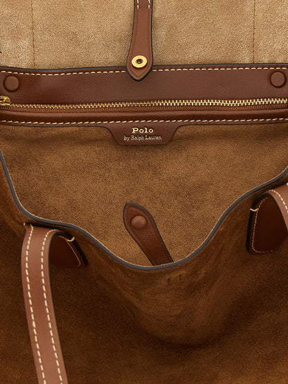 Sac porté épaule Polo Ralph Lauren femme en cuir suédé marron – PO345530BM