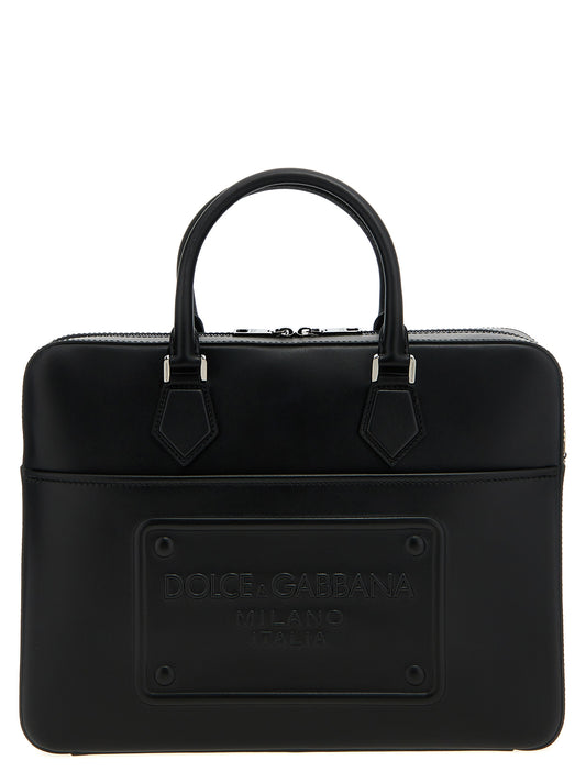 Dolce & Gabbana Black Lamb Leather Tote Bag
