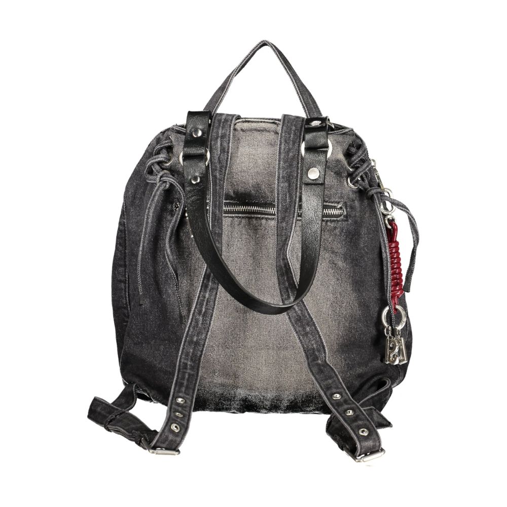 Sac à dos Desigual femme Half Logo Denim Luena en coton noir – DE-48409