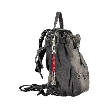 Sac à dos Desigual femme Half Logo Denim Luena en coton noir – DE-48409
