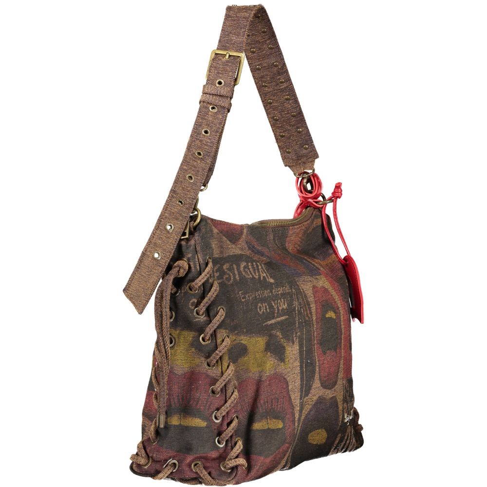 Sac à main Desigual femme Leiria Graffiato en coton marron – DE-48410