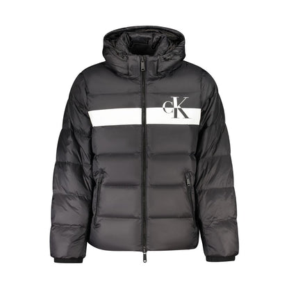 Veste Calvin Klein homme à capuche amovible en nylon noir – CA-48460