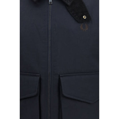 Fred Perry Blue Recycled Polyamide Full-Length Jacket