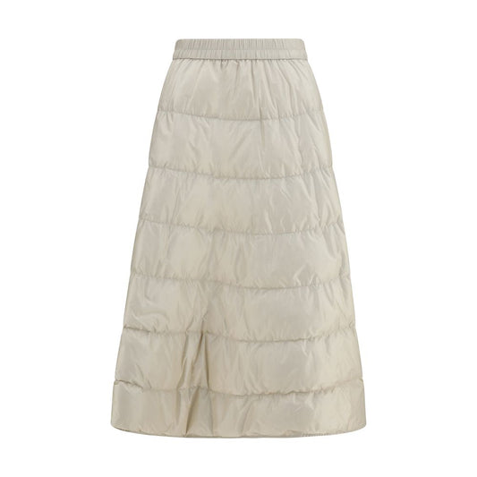 Moncler Beige Nylon Midi Skirt