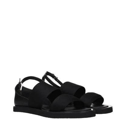 Max Mara Black Fabric Flat Sandals