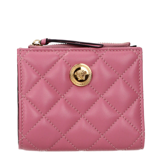 Damen-Portemonnaie von Versace aus rosafarbenem Leder – VE16611042689415BT