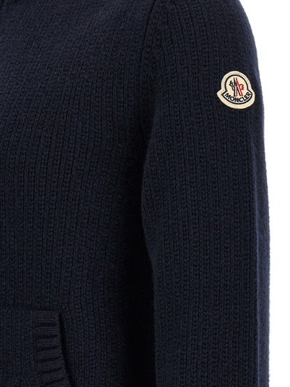 Moncler Blue Virgin Wool Cardigan