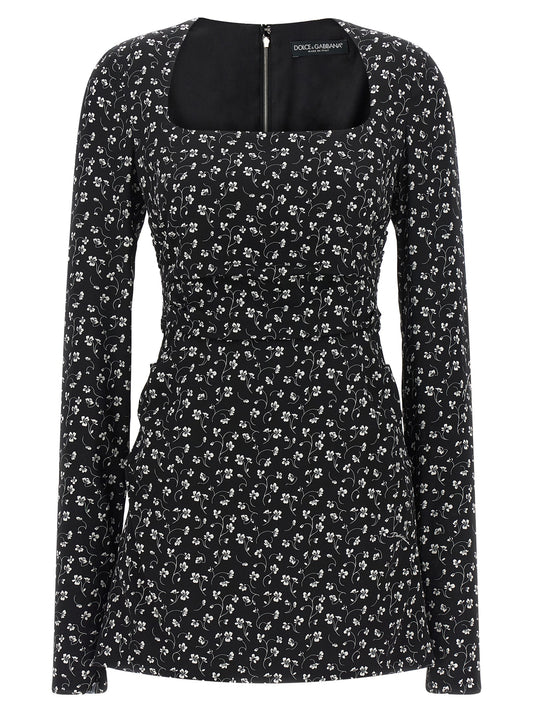 Robe courte Dolce & Gabbana femme en soie noire – DO-345691