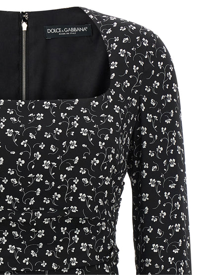 Robe courte Dolce & Gabbana femme en soie noire – DO-345691