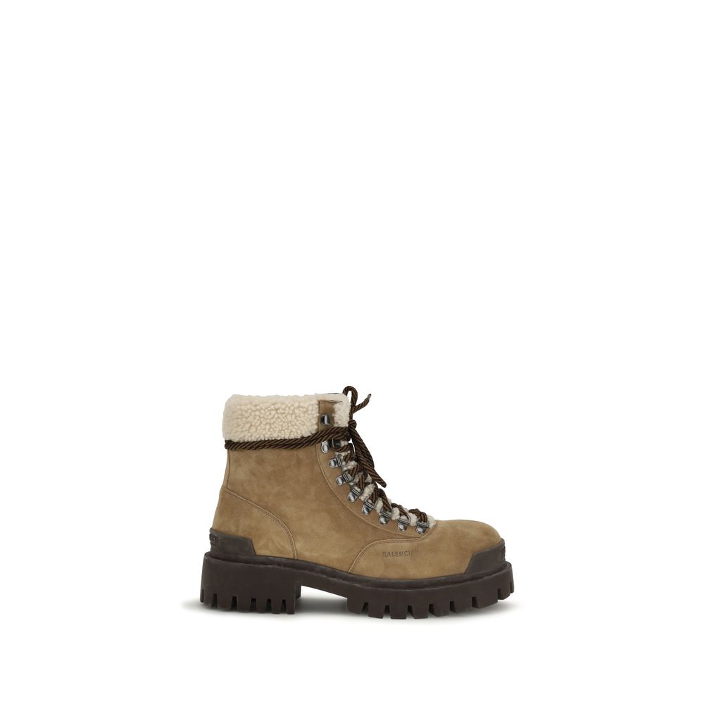 Bottines Balenciaga homme Combat Strike en cuir suédé beige – BA-A006QFWCG822290