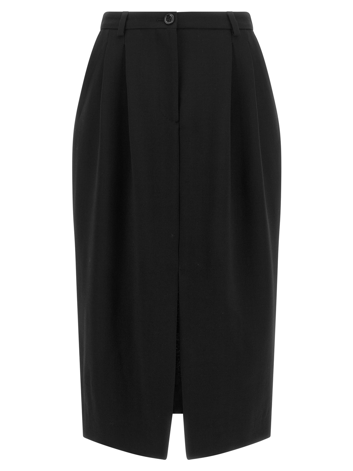 Jupe Dolce & Gabbana Identity mi-longue en laine vierge noire – DO-345807