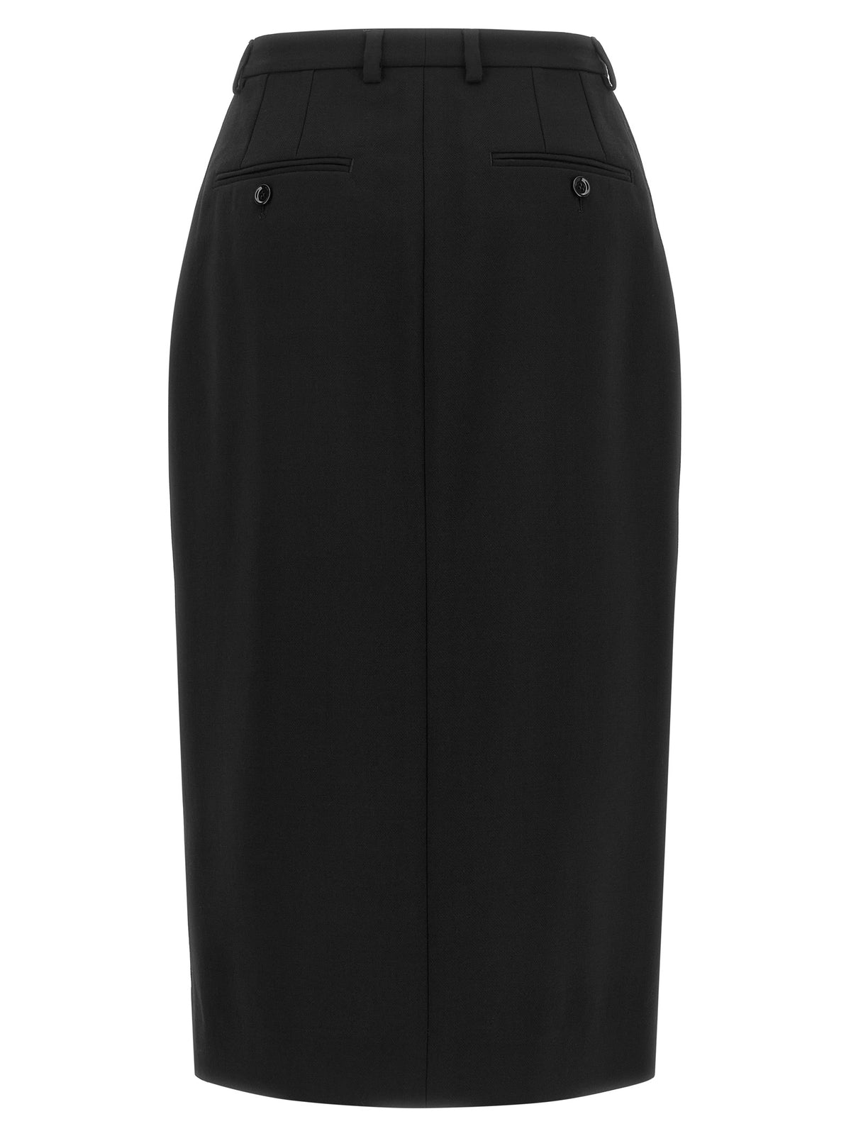 Jupe Dolce & Gabbana Identity mi-longue en laine vierge noire – DO-345807