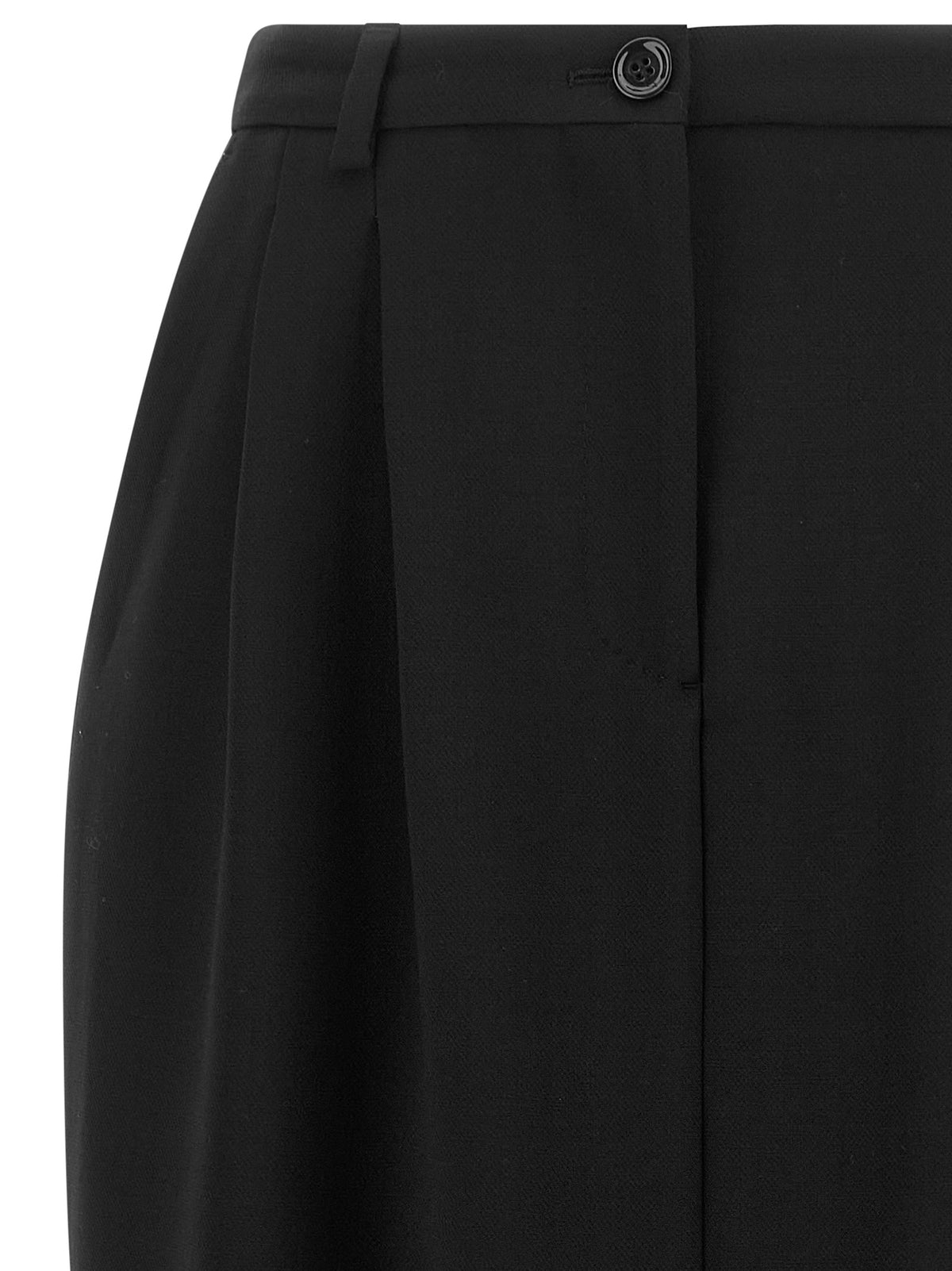 Jupe Dolce & Gabbana Identity mi-longue en laine vierge noire – DO-345807