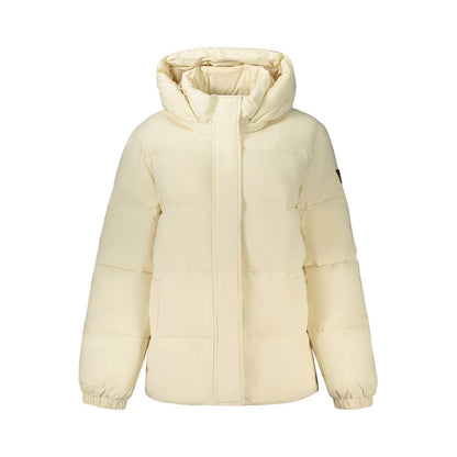 Veste Guess Jeans femme à capuche amovible en polyester crème – GU-48482