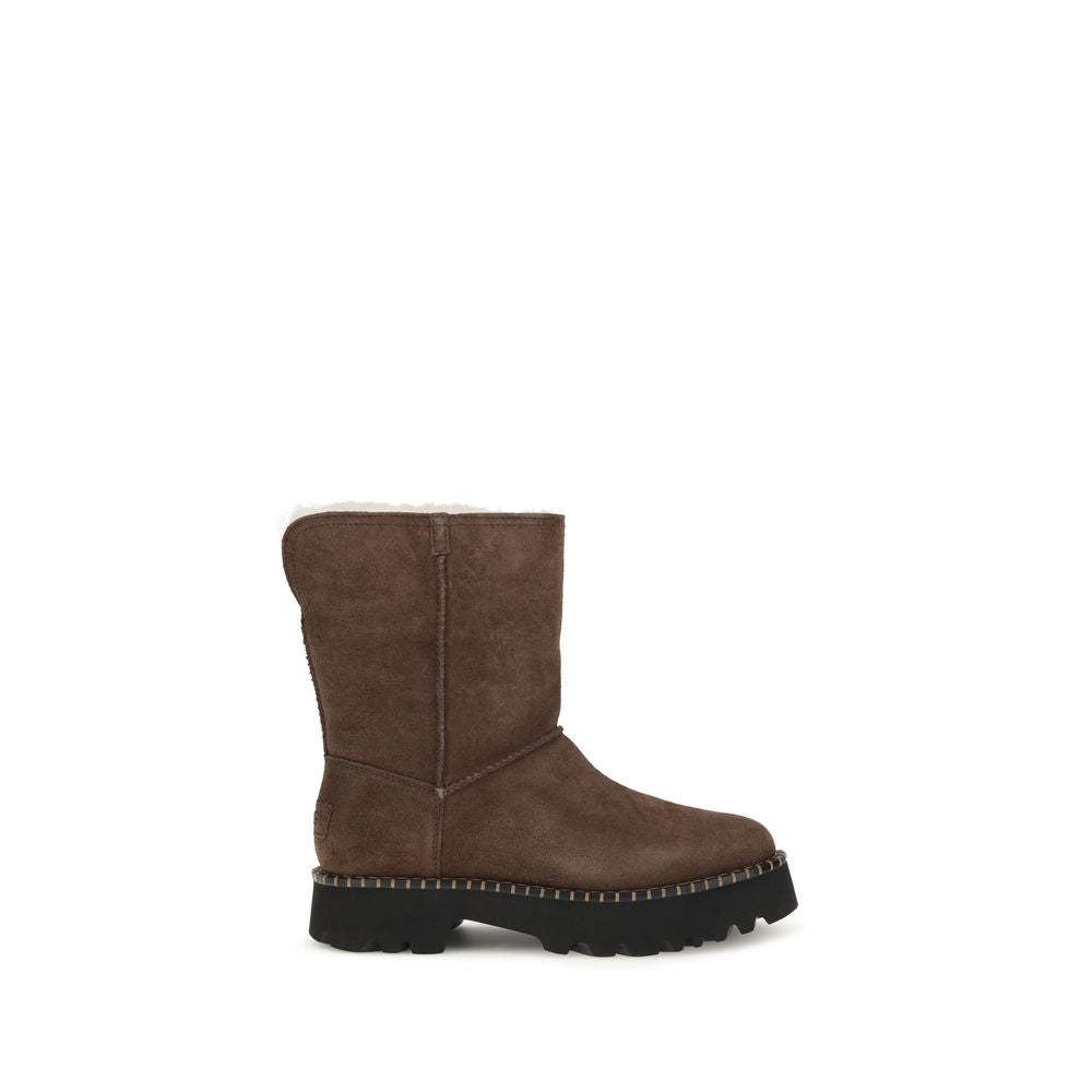 UGG Brown Suede Leather Flat Boots