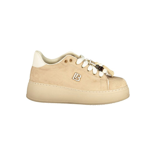 Baskets Laura Biagiotti femme à plateforme en polyuréthane beige – LA-48868