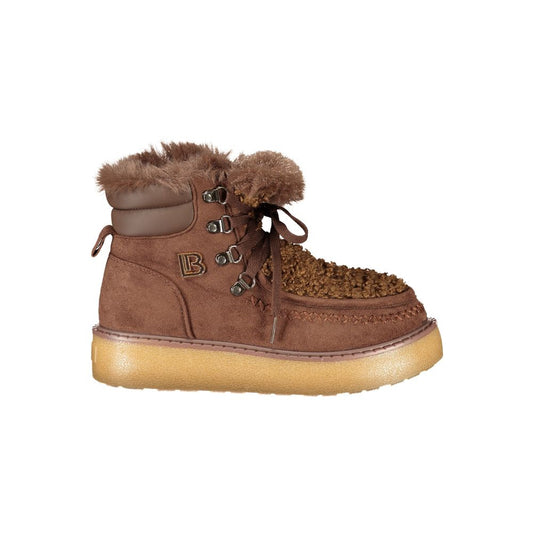 Bottines Laura Biagiotti femme en polyuréthane marron – LA-48905