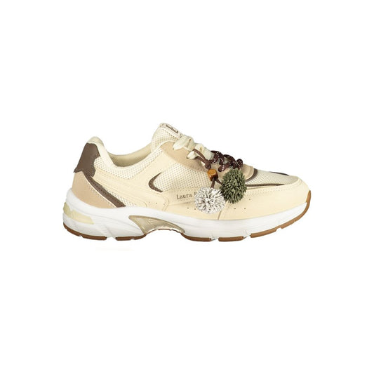Baskets Laura Biagiotti femme en polyuréthane beige – LA-48875