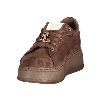 Baskets Laura Biagiotti femme à plateforme en polyuréthane marron – LA-48897