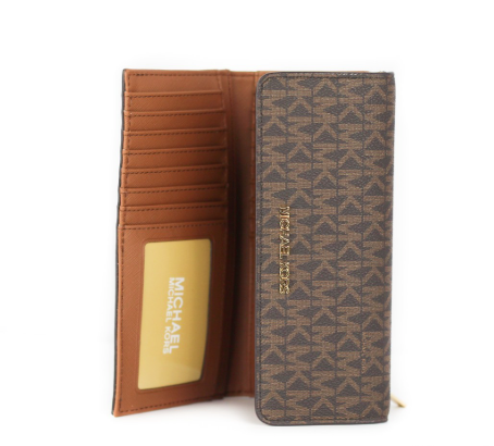 Portefeuille Michael Kors femme Jet Set Travel en cuir marron – MI86055695NY