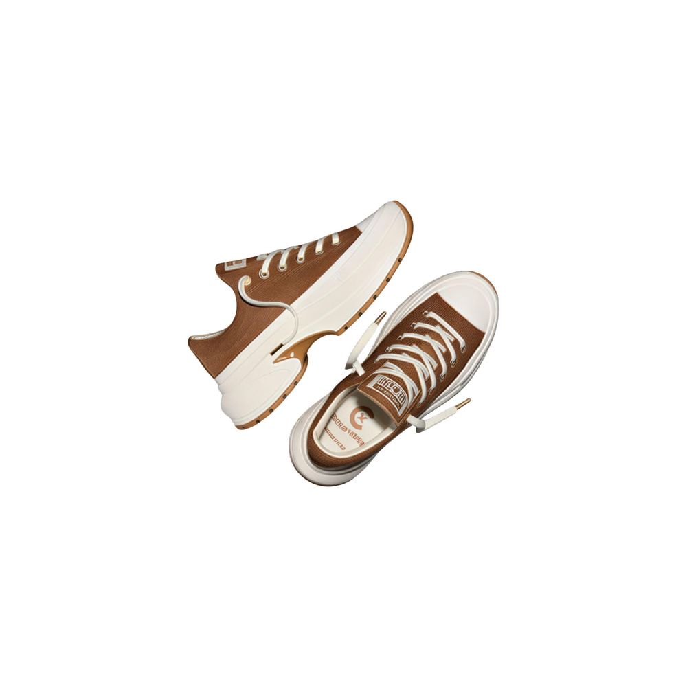 Converse Beige Leather Platform Sneakers