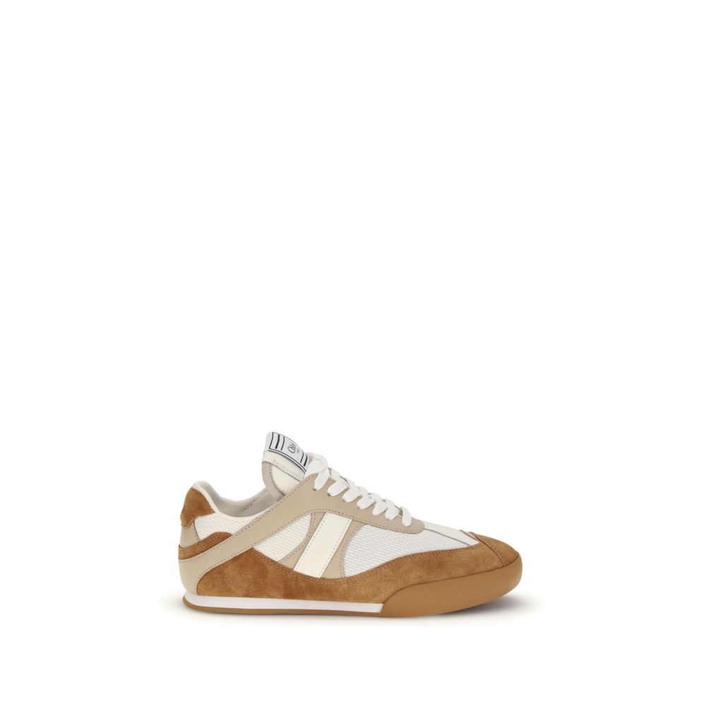 Baskets Chloé femme Kick en cuir de veau et polyester marron – CH-CH25W07IVD25X