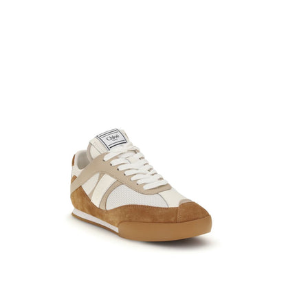 Baskets Chloé femme Kick en cuir de veau et polyester marron – CH-CH25W07IVD25X