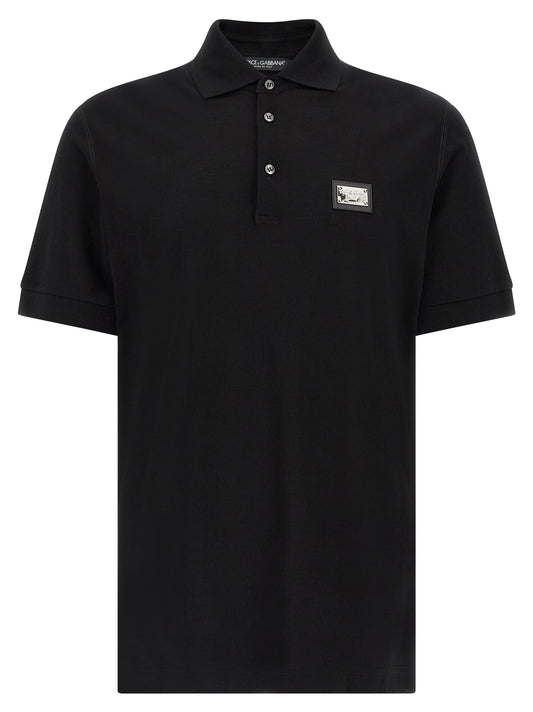 Polo Dolce & Gabbana homme en coton noir – DO-332865