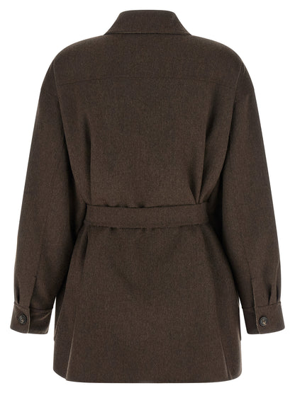 Max Mara Multicolor Cashmere Full-Length Jacket