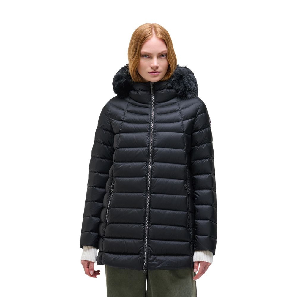 Veste Colmar femme matelassée à capuche en polyamide noir – CO-21173700009