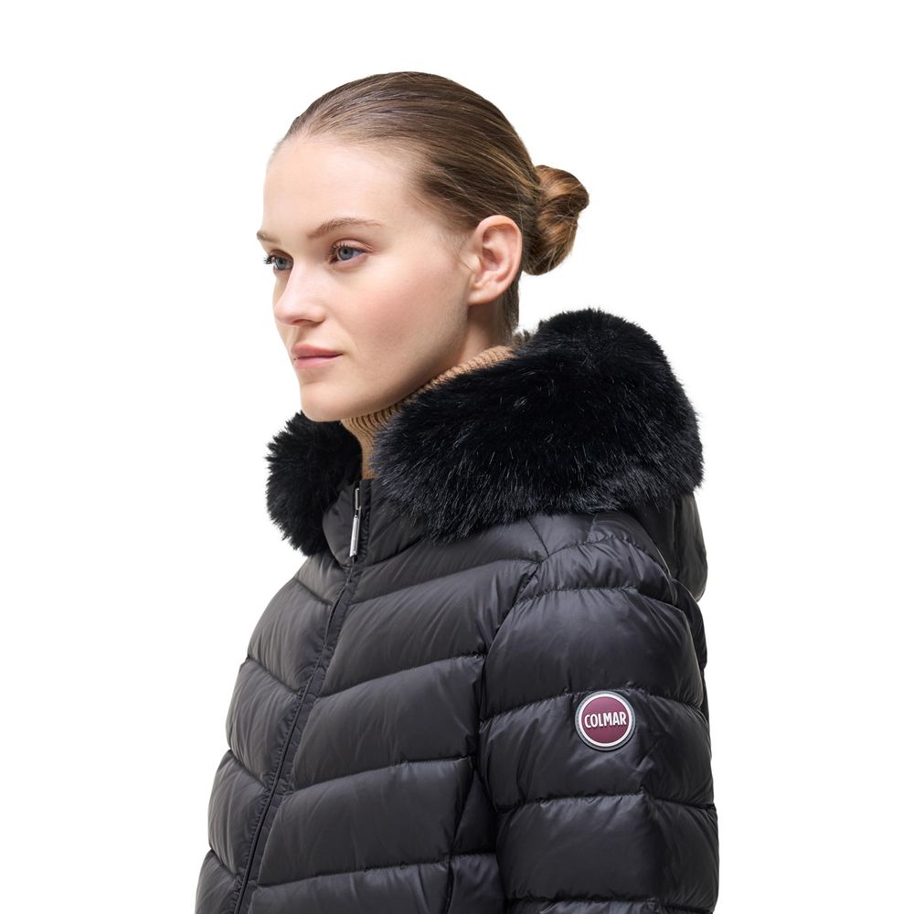 Veste Colmar femme matelassée à capuche en polyamide noir – CO-21173600009