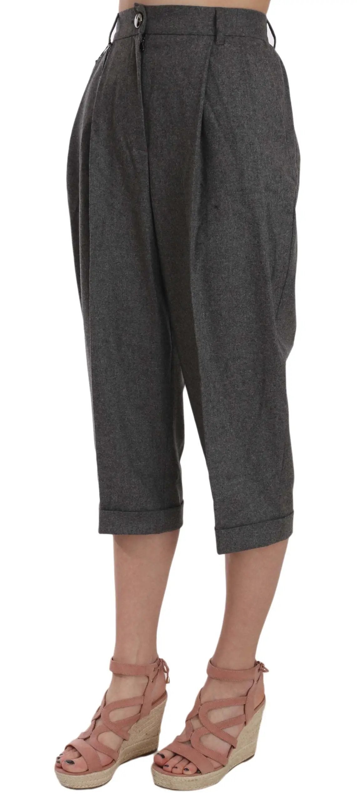 Dolce & Gabbana Wool Cropped Trouser Pleated Pant by Dolce & Gabbana