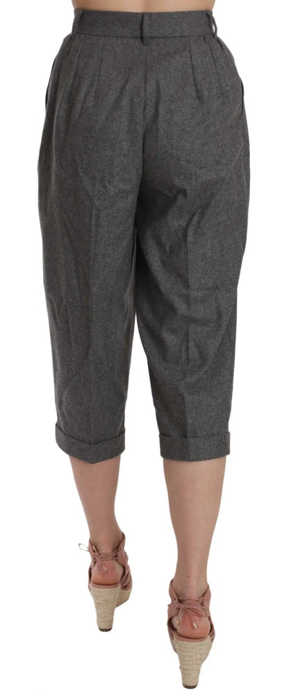 Dolce & Gabbana Wool Cropped Trouser Pleated Pant by Dolce & Gabbana