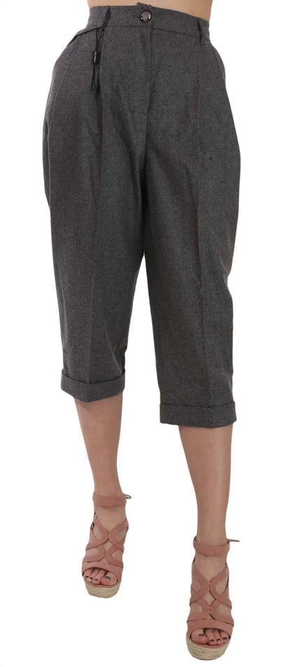 Dolce & Gabbana Wool Cropped Trouser Pleated Pant by Dolce & Gabbana