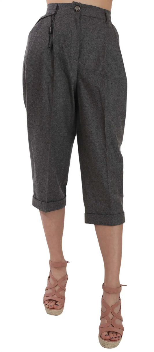 Dolce & Gabbana Wool Cropped Trouser Pleated Pant by Dolce & Gabbana