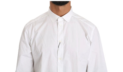 Dolce & Gabbana White Cotton Long Sleeve Top Shirt