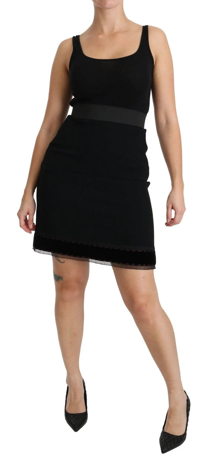 Dolce & Gabbana Black A-line High Waist Mini Viscose Skirt by Dolce & Gabbana