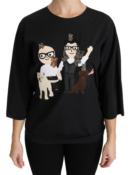 Dolce & Gabbana Black #dgfamily Top T-shirt Silk Blouse by Dolce & Gabbana