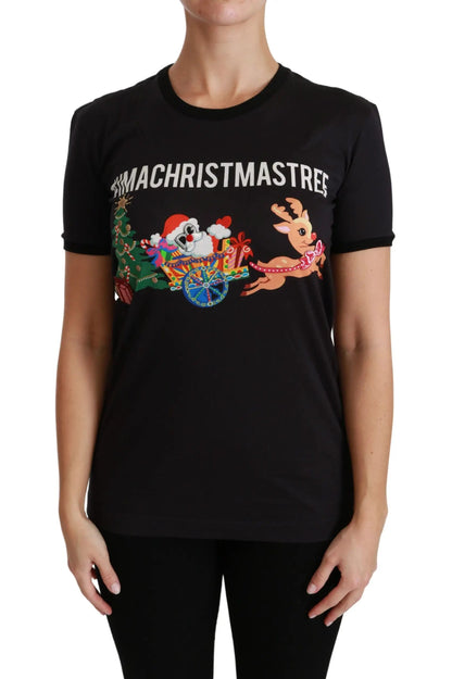 Dolce & Gabbana Black #ImAChristmasTree Crewneck Top T-shirt by Dolce & Gabbana