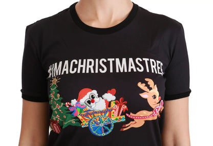 Dolce & Gabbana Black #ImAChristmasTree Crewneck Top T-shirt by Dolce & Gabbana