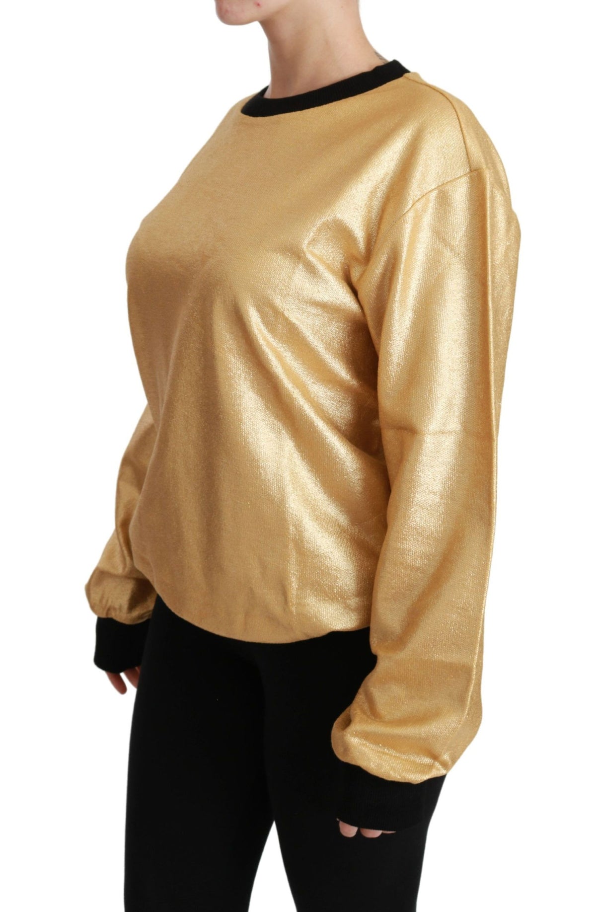 Pull Dolce & Gabbana femme col rond en coton doré – TSH4417